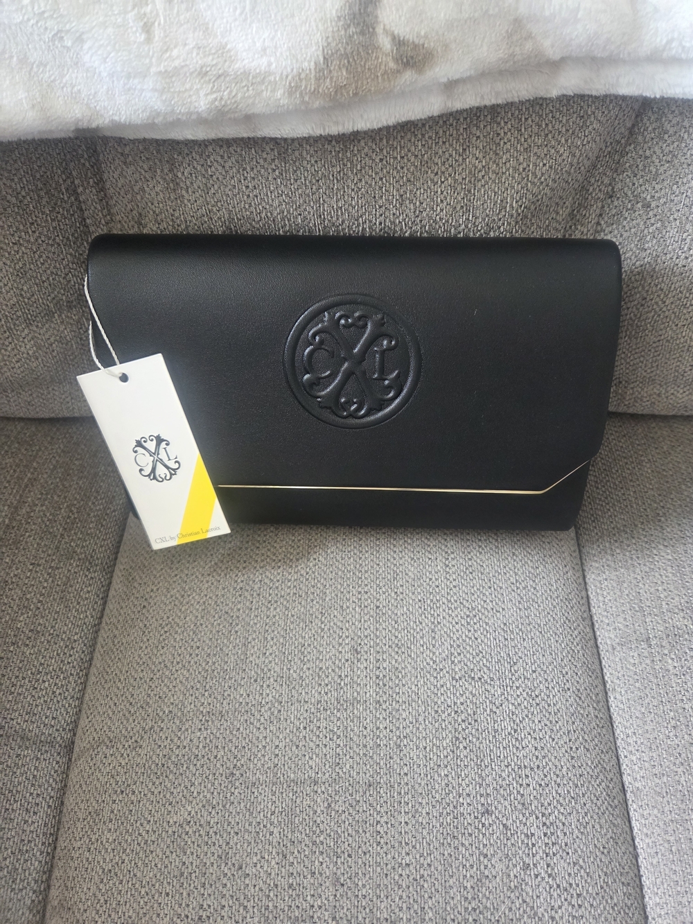 Christian Lacroix Black Interior Handbag with Gold Chain Accent
